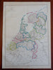 Holland Netherlands Amsterdam Rotterdam Utrecht Guelders c. 1856-72 Weller map