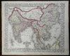 Indian British Raj Southeast Asia Tibet China Qing Empire 1866 Mitchell map