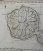 Tahiti French Polynesia South Pacific 1774 Capt. Cook & Hawkesworth detailed map