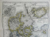 Kingdom of Denmark Iceland Fyn Jutland Sjaelland Copenhagen 1873 Ravenstein map