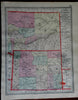 Idaho & Montana or Montana & Wyoming 1892 Tunison Double Sided Map