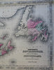 Canadian Maritimes New Brunswick Newfoundland 1863 Johnson & Ward scarce Map