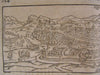 Montpellier Southern France 1628 antique wood engraved city plan