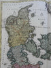 Kingdom of Denmark Jutland Schleswig-Holstein c 1735 Homann decorative folio map