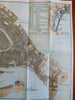 Venice Italy Grand Canal Arsenal tourist map 1927 Johnston detailed city plan