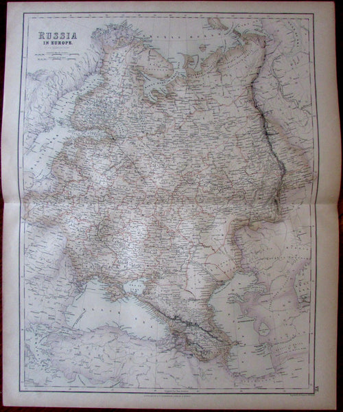 Russia in Europe Crimea Gulf of Finland Caucasus c.1855 Fullarton antique map