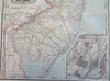 New Jersey Newark Jersey City Hoboken 1887-90 Cram scarce large detailed map