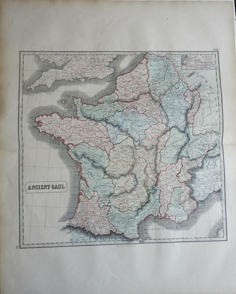 Ancient Gaul Tribal Divisions Paris 1855 Philip Historical map