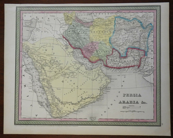 Middle East Persia Iran Arabian Peninsula Afghanistan 1850 fine Cowperthwait map