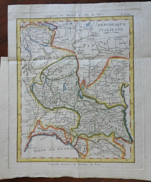 Northern Italy Italian Republics Venice Genoa Milan 1780 map