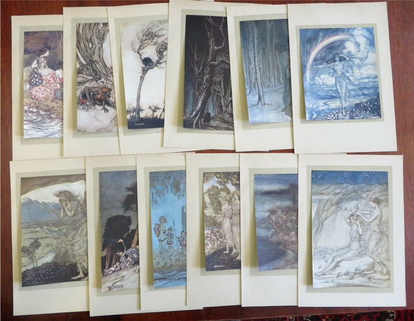 Arthur Rackham c. 1920's Fantasy Art Prints Gnomes Women Lot x 12