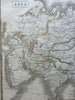 Asia Continent Ottoman Empire Arabia China India Japan Korea 1846 scarce map