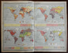 World Population Race & Ethnicity Religion Language c. 1920 large detailed map