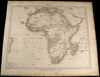 Africa showing Mountains of the Moon 1849 Flemming old antique map