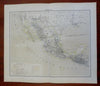 Mexico Central America Guatemala Honduras Baja 1885 Flemming detailed map