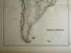 South America Brazil Peru Patagonia Venezuela 1856 Fullarton lithographed map