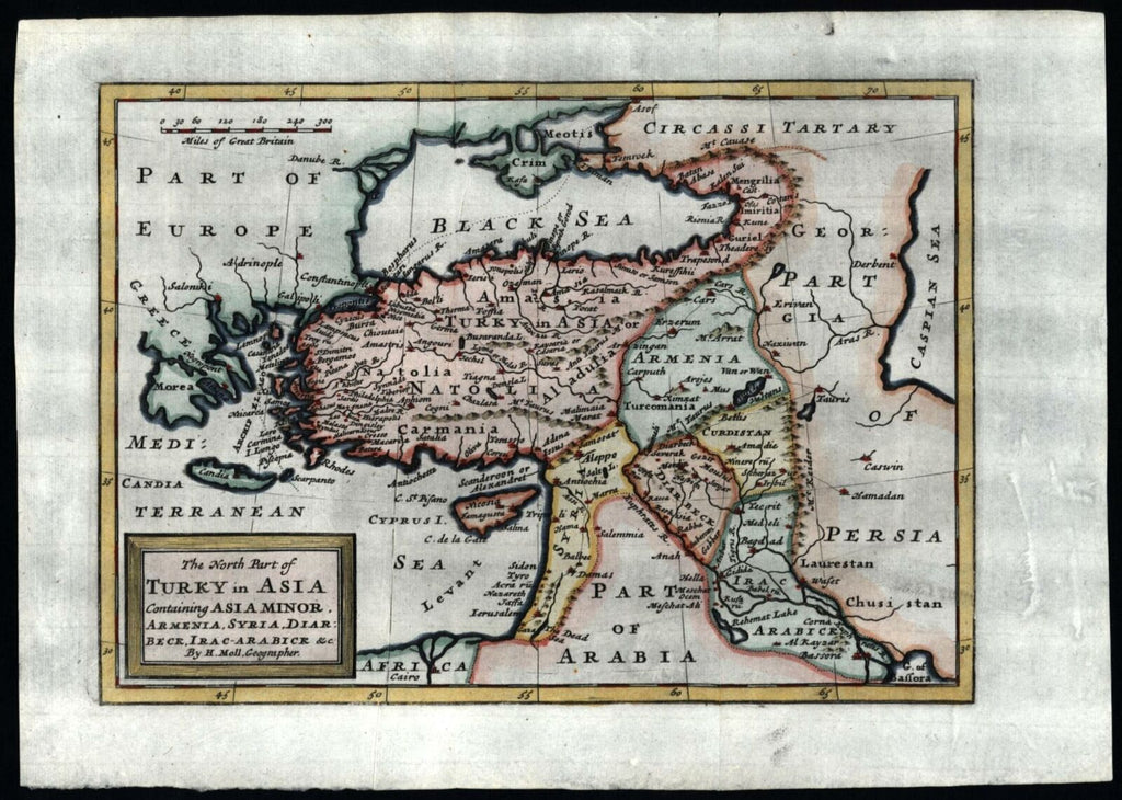 Turkey in Asia Syria Armenia Diarbeck Kurdistan Iraq 1712 Moll map