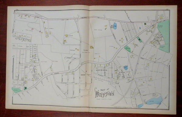 Watertown Middlesex Mass. 1889 Walker detailed city plan map