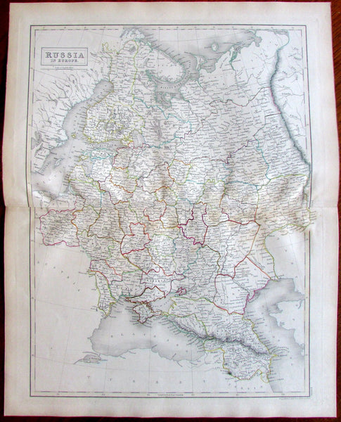 Russia in Europe Finland c.1870 Hall engraved folio sheet old map