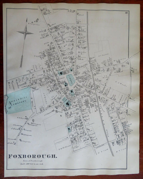 Foxborough Norfolk County Massachusetts 1871 detailed map