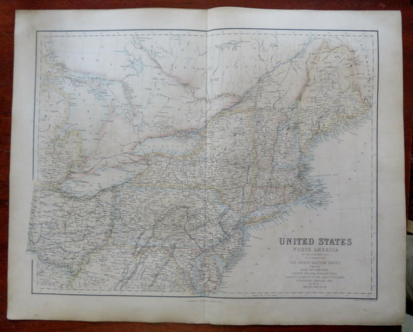 United States New England New York Pennsylvania Ohio c. 1855-60 Fullarton map
