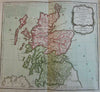Scotland British Isles 1766 Brion Desnos decorative engraved map hand color