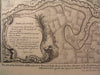 Troop Lines Brabant British Allies 1705 Belgium c.1745 antique Basire map