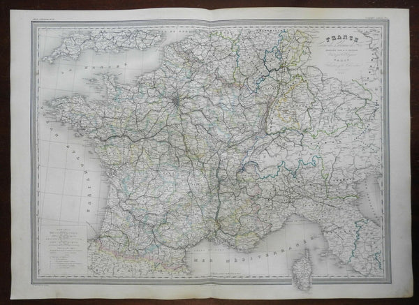 French Republic in Departments Paris Marseilles 1863 Dufour & Dyonnet folio map