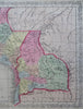 Peru & Bolivia South America La Paz Lima 1856 DeSilver scarce hand color map