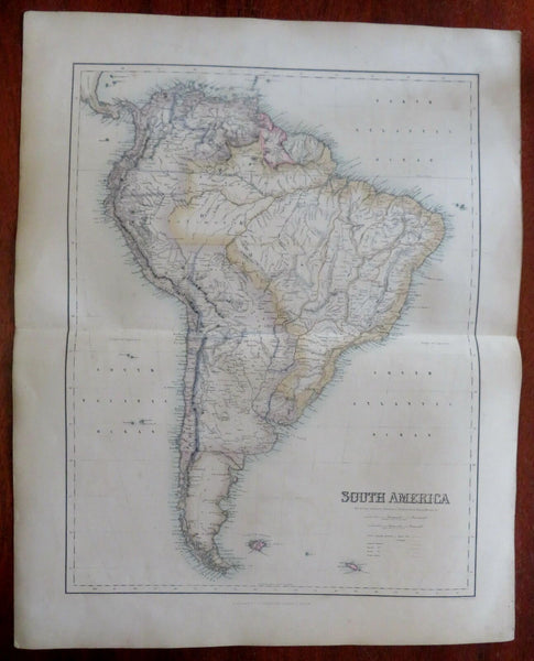 South America Brazil Peru Chile Venezuela Argentina c. 1855-60 Fullarton map