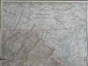 Virginia & West Virginia Appalachia Chesapeake Bay 1888 Cram two sheet map