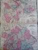 Germany Bavaria Westphalia Rhineland 1862 Johnson & Ward map Scarce Issue