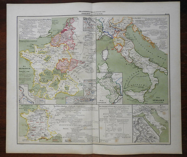 France & Italy in the Early Modern Italian Wars 1848 Mahlmann historic map