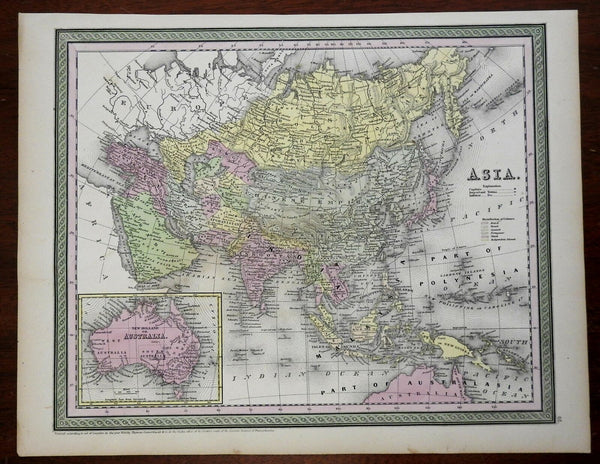 Ottoman Empire Iran British Raj Qing Empire Japan Korea 1850 Cowperthwait map