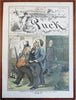 New York Politics Gillam Art 1885 Puck Political Cartoons lot x 10 color prints