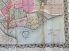 Brooklyn City Plan New York 1868 Bishop large decorative scarce map hand color