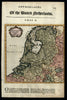 United Provinces Netherlands Holland 1701 by H. Moll engraved miniature map