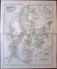 Denmark by Fullarton c. 1860 large folio sheet map Iceland Bornholm Faroe Virgin