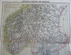 Sweden & Norway Stockholm Oslo 1885 Flemming detailed map