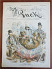 Tammany Hall NYC Corruption 1880's Puck Political Cartoons Lot x 9 color prints