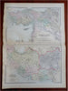 Ottoman Empire Armenia Syria Iran Persia Asia Minor 1889-93 Bradley large map