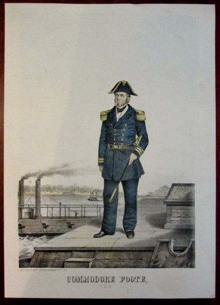 Commodore Andrew Hull Foote 1865 US Navy Ehgott Forbriger color litho portrait