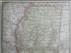 Mississippi State Map Jackson Tupelo Biloxi Gulfport South Haven 1888 Cram map