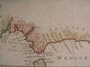 Coasts of Spain & Portugal 1751 Seale large antique decorative hand color map