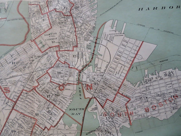 Boston Brookline Roxbury Cambridge  Massachusetts City Plan 1891 Walker map