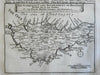 Belle Ile Brittany France Parish Divisions 1695 Moll engraved map