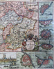 Duchy of Bavaria Holy Roman Empire Germany 1708 La Feuille decorative map cities
