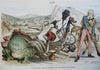 Uncle Sam U.S. Politics Hydra 1880's Puck Political Cartoons Lot x 2 great art