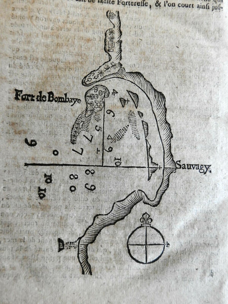 Bombay India 1785 Miniature Coastal Harbor Map