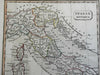 Italy Italian Peninsula Ancient World Roman Empire Etruria Sicily 1824 Tyrer map